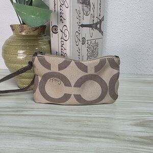 $9 Coach Brown Clutch with Signature Monogram